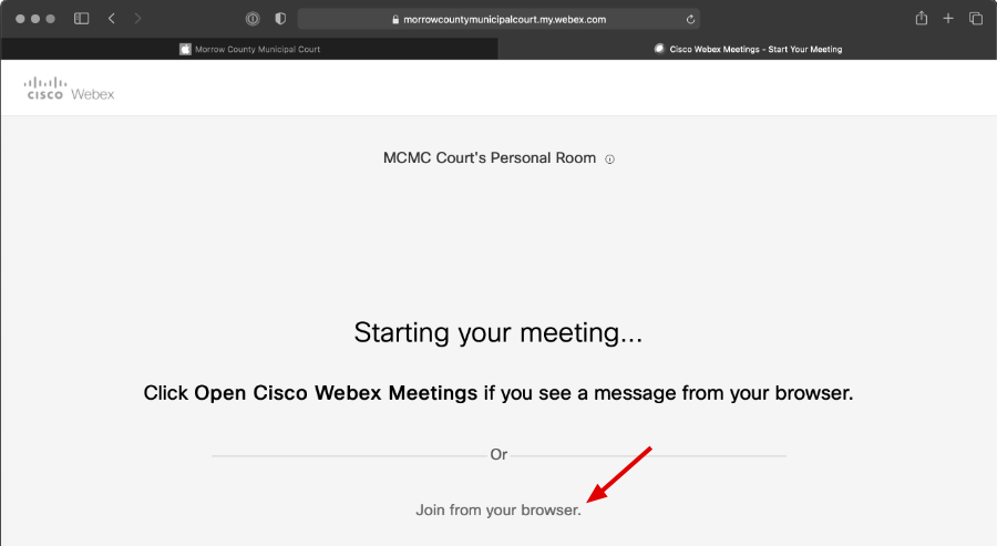 WebEx screenshot